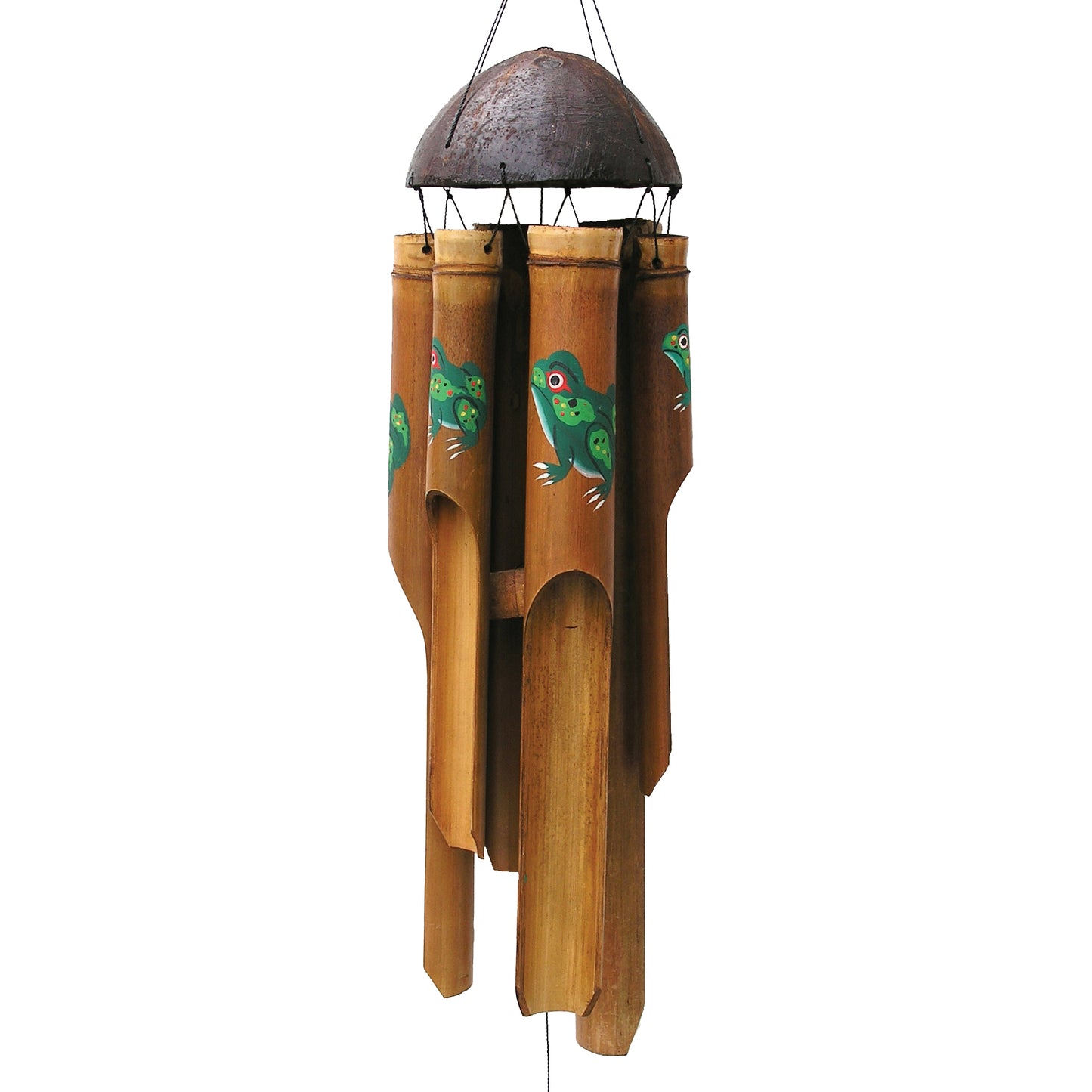 Simple Bamboo Wind Chime - Frog Print
