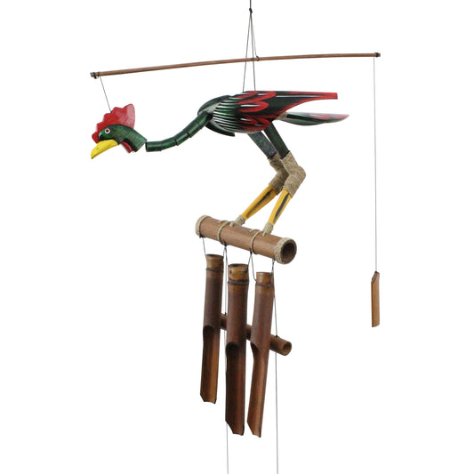 Annie Rooster Bobbing Head Bamboo Wind Chime