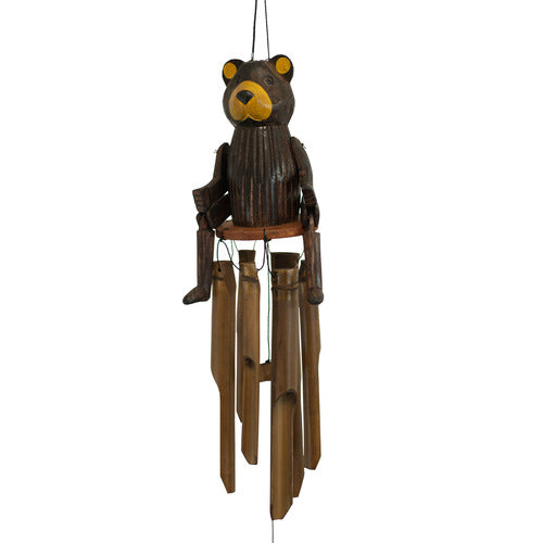 Barry Bear Wood Doll Bamboo Wind Chime