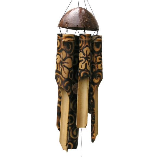 Burnt Flower Simple Bamboo Wind Chime