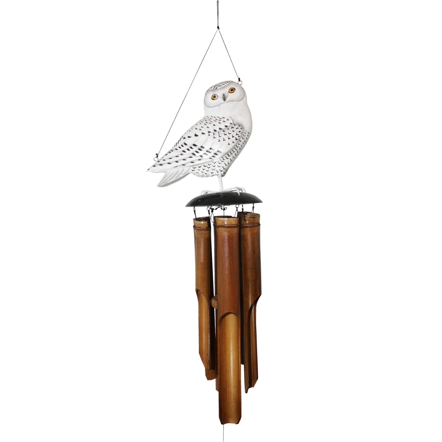 Snowy Owl Wild Bird Bamboo Wind Chime