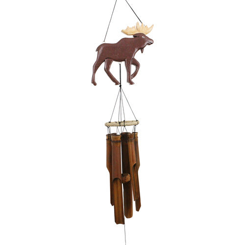 Moose Silhouette Bamboo Wind Chime