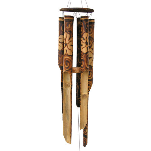 Giant Simple Burnt Flower Bamboo Wind Chime