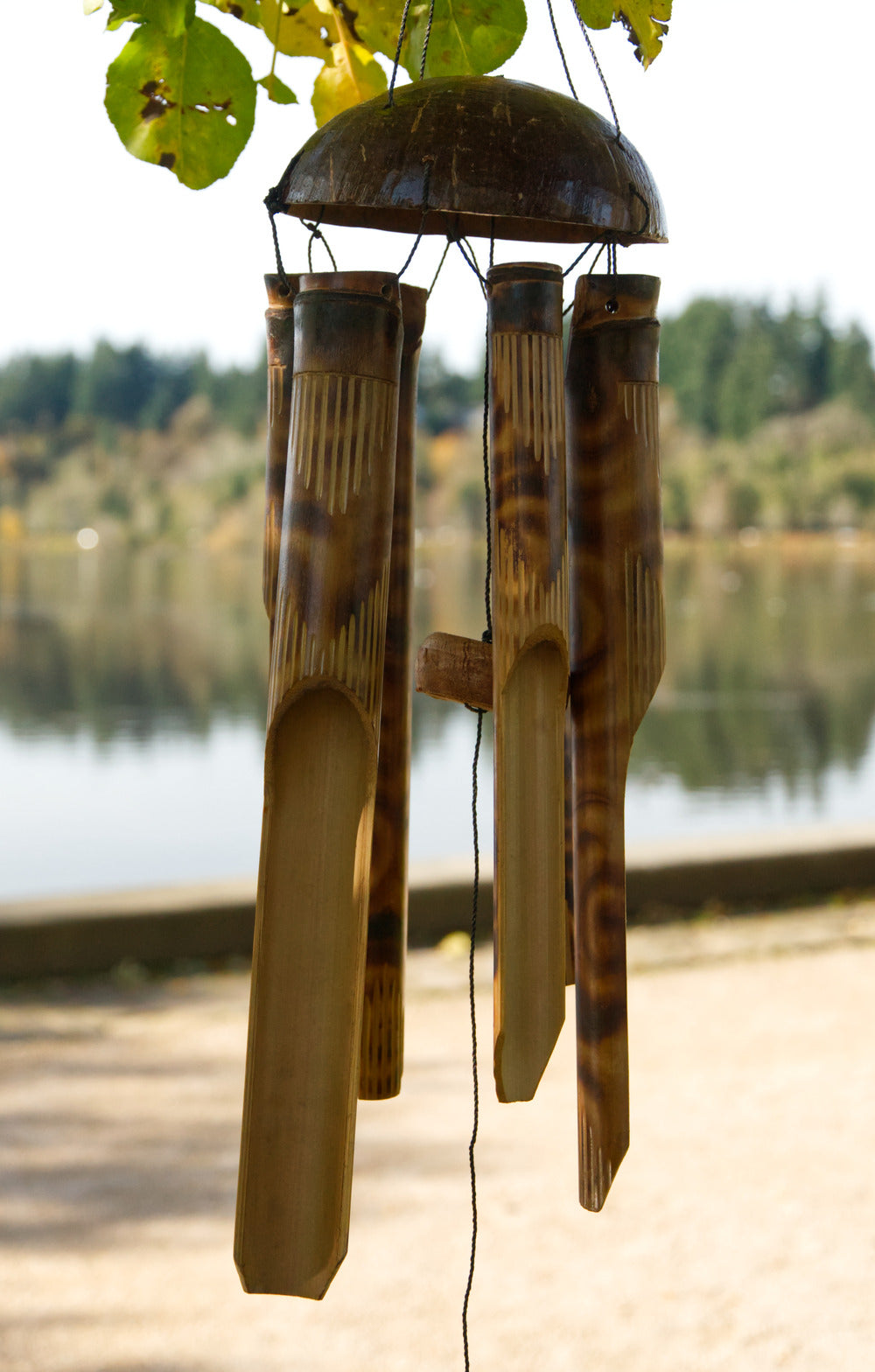 Simple Bamboo Wind Chime - Burnt Design