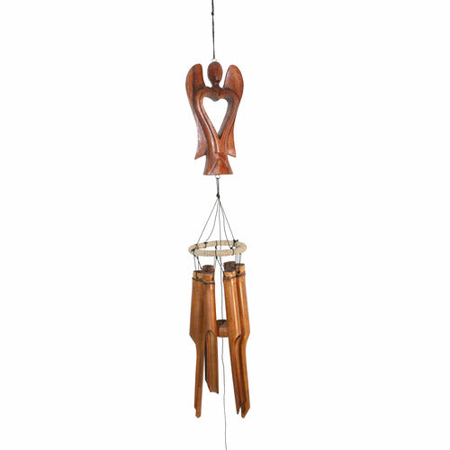 Wooden Angel Bamboo Wind Chimes