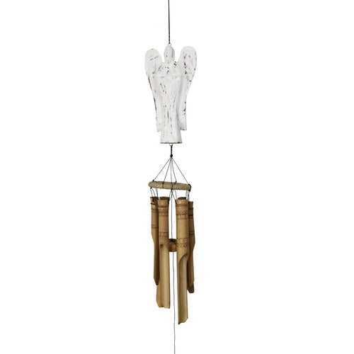 Wooden Angel Bamboo Wind Chimes