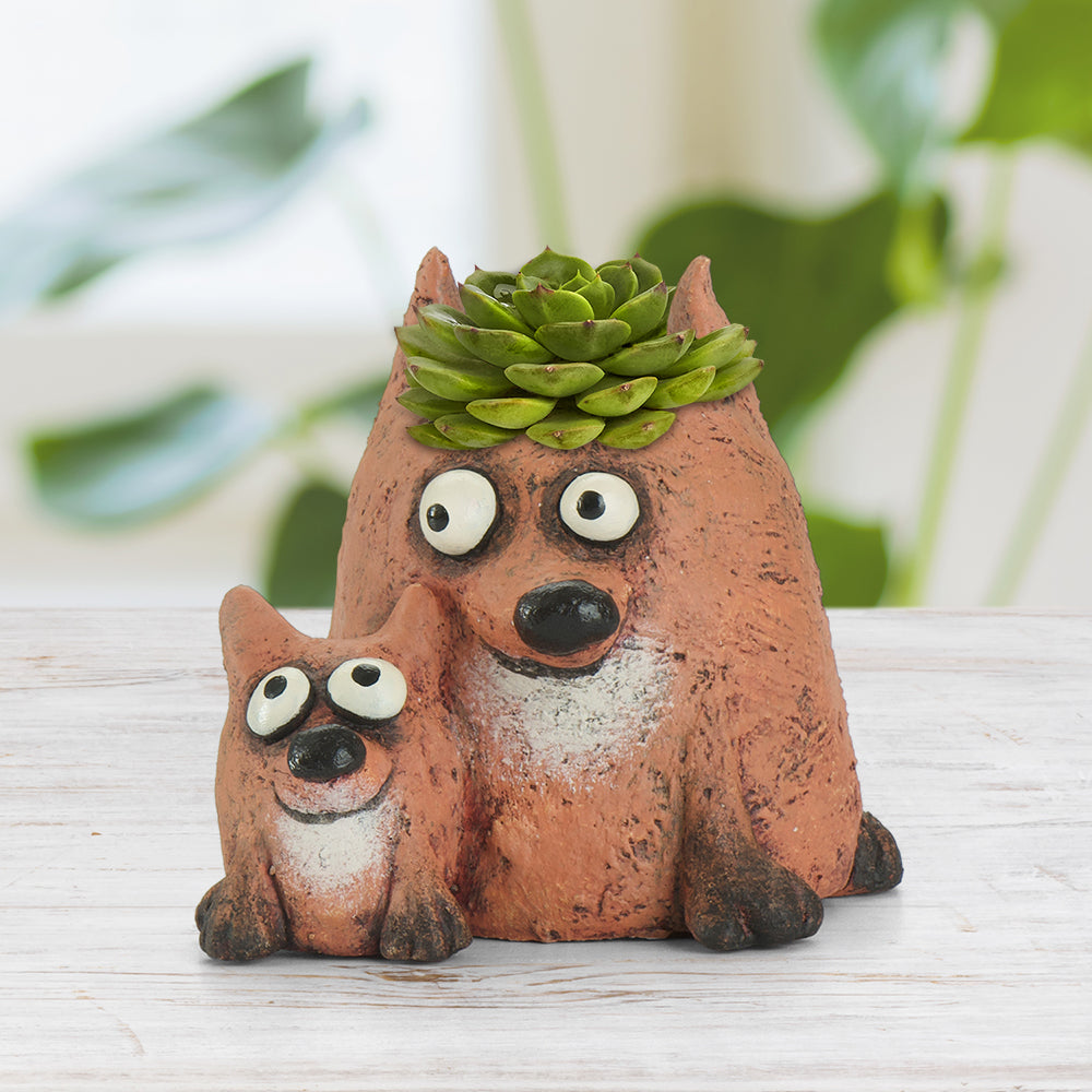Maddie & Pip the Foxes Planter