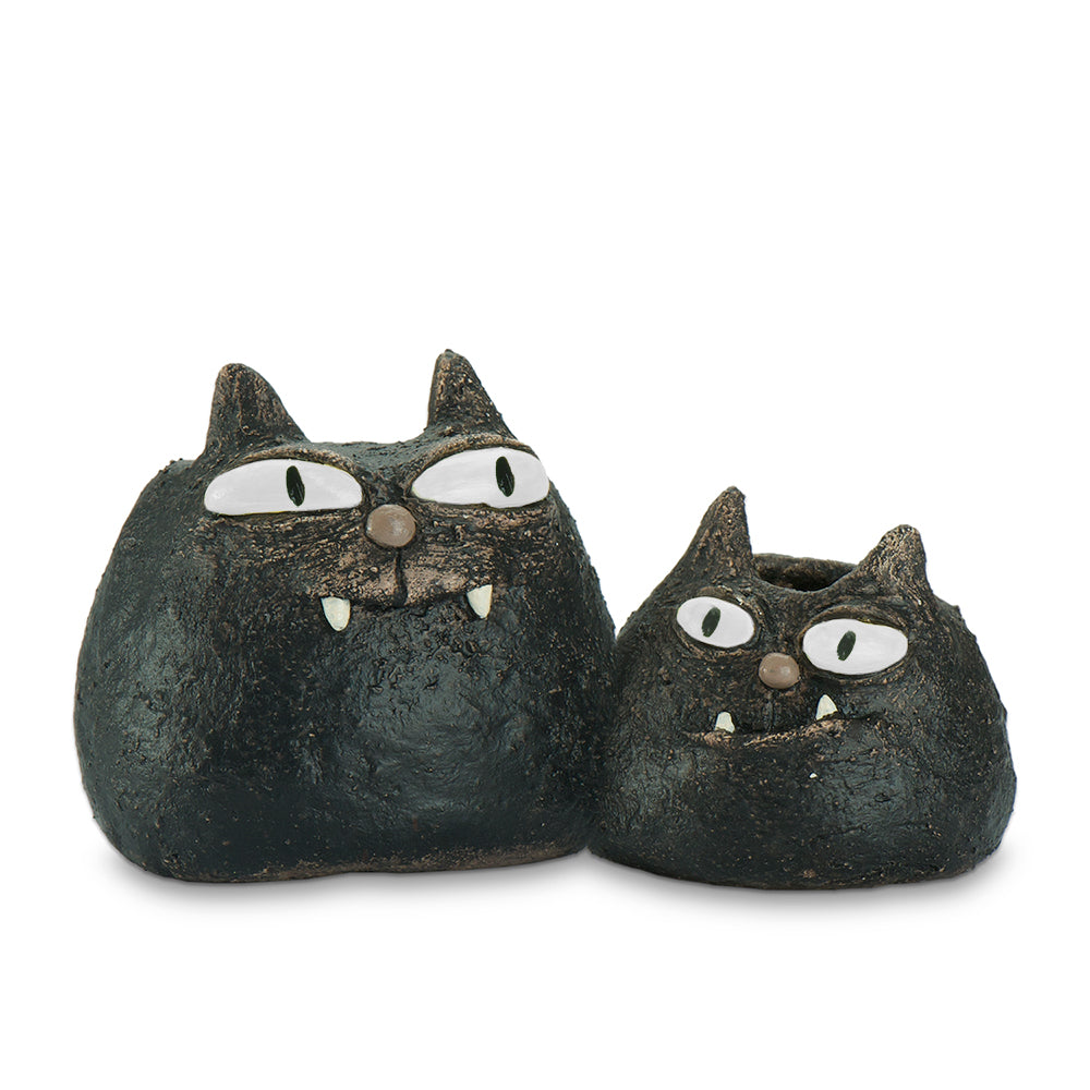 Spooky & Fang the Cats Planter