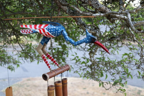 Patriotic Bobbing Head Bamboo Wind Chime