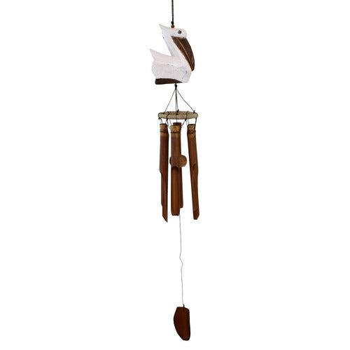 Sitting Pelican Bamboo Wind Chime