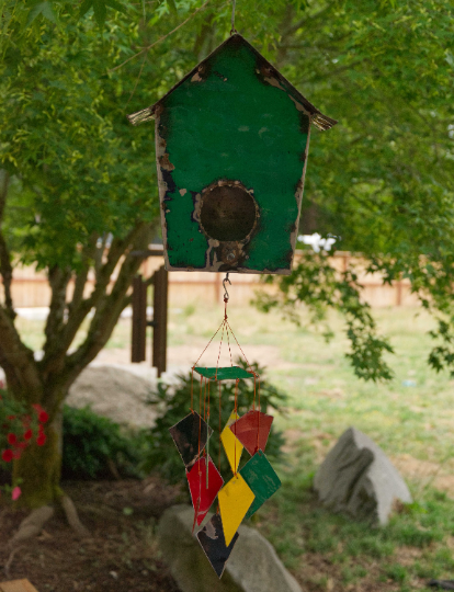 Bird House Upcycled Oil Drum Wind Chime