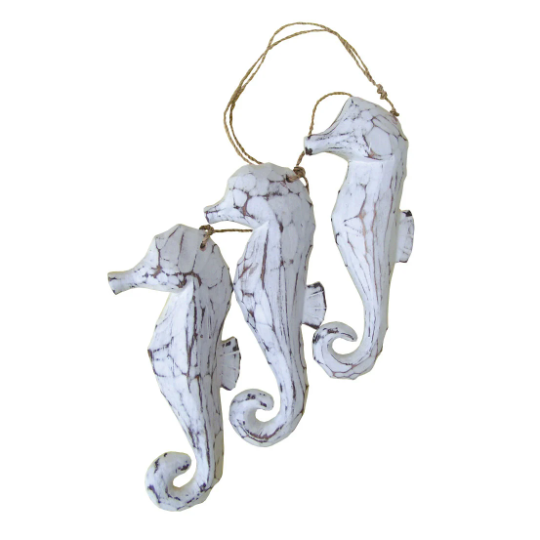 3pc Wooden Seahorse String