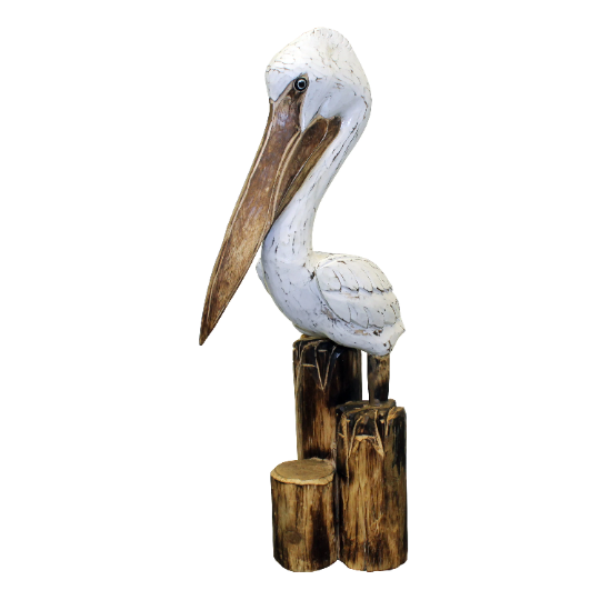 Pelican on Triple Post Wood Carving