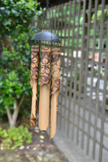 Burnt Flower Simple Bamboo Wind Chime