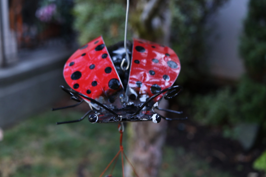 Ladybug Recycled Oil Drum Wind Chime