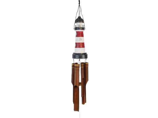 Lighthouse Bamboo Wind Chime 12"