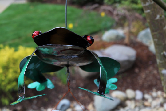 Frog Upcycled Oil Drum Wind Chime