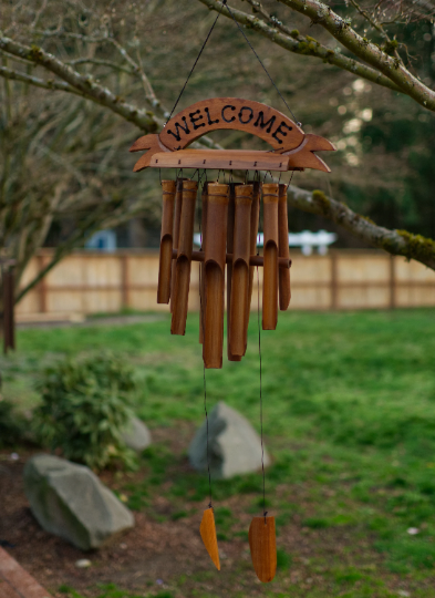Welcome Sign Bamboo Wind Chime
