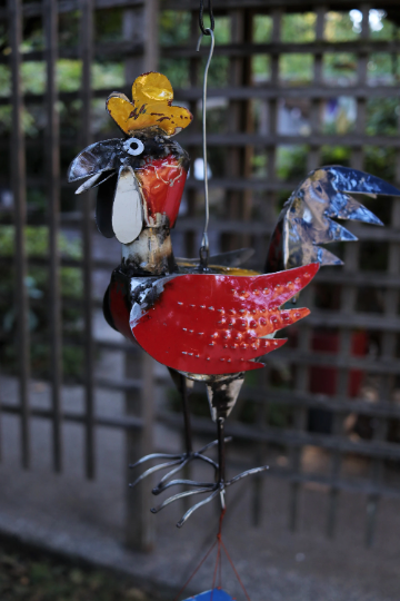 Squat Rooster Upcycled Oil Drum Wind Chime