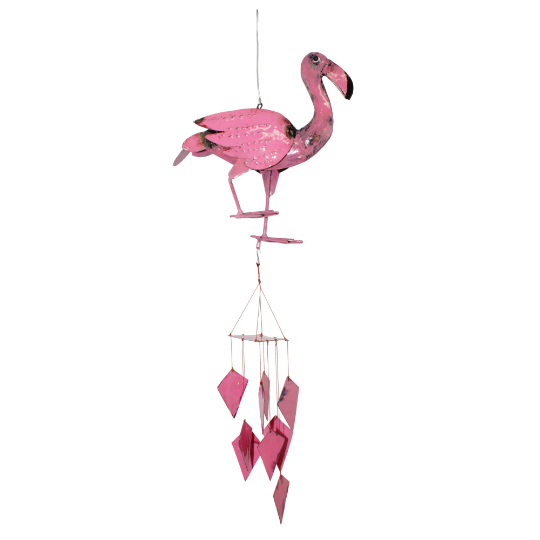Pink Flamingo Upcycled Oil Drum Wind Chime