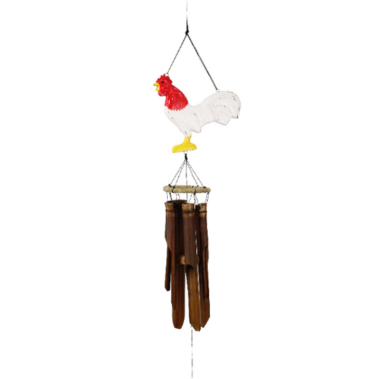 Blizzard Rooster Silhouette Bamboo Wind Chime