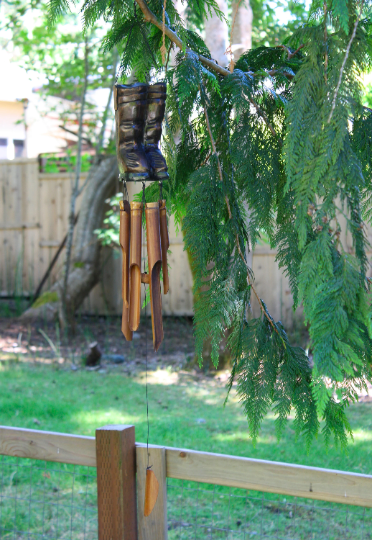 Cowboy Boots Bamboo Wind Chime