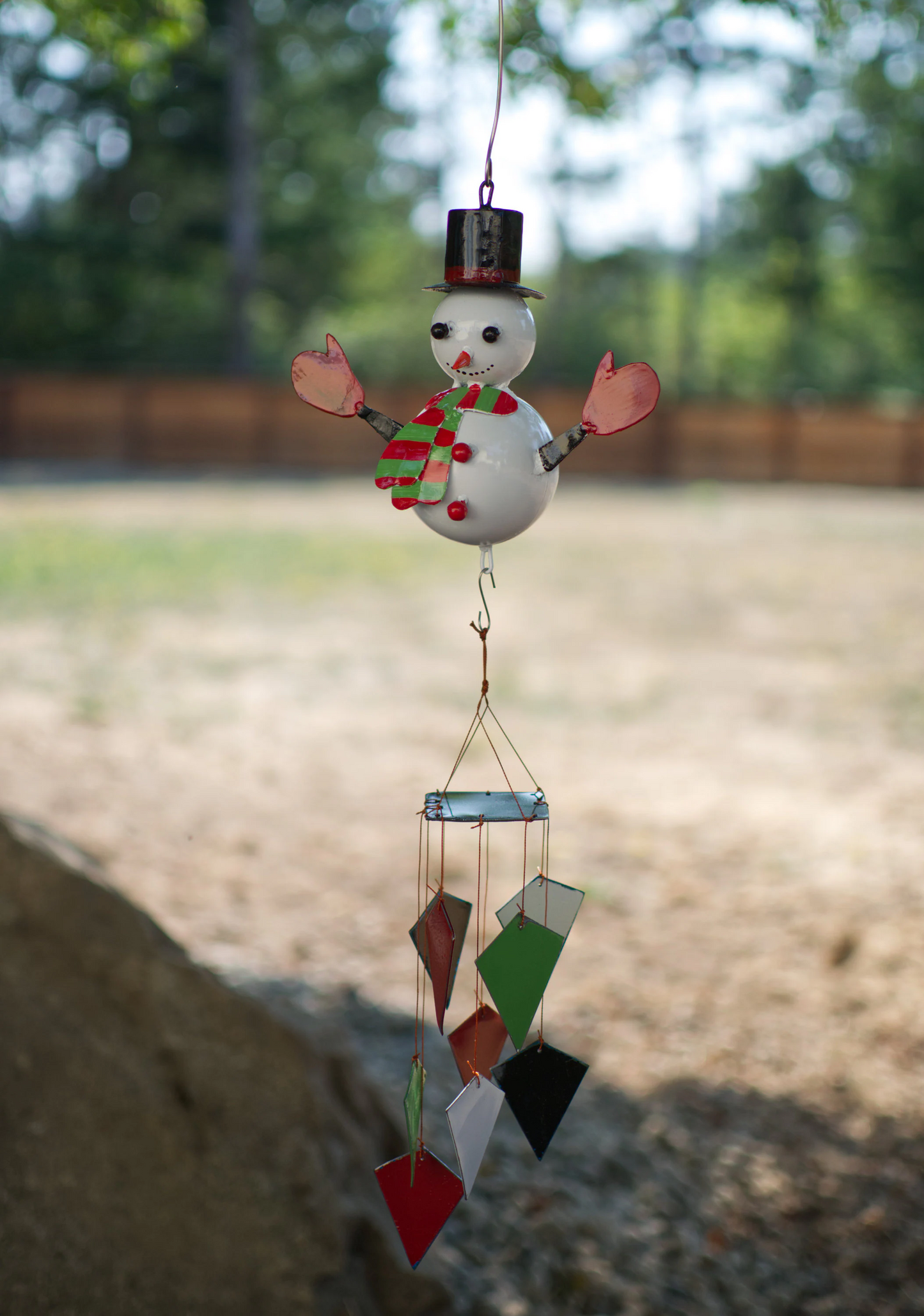 Snowman Upcycled Oil Drum Wind Chime