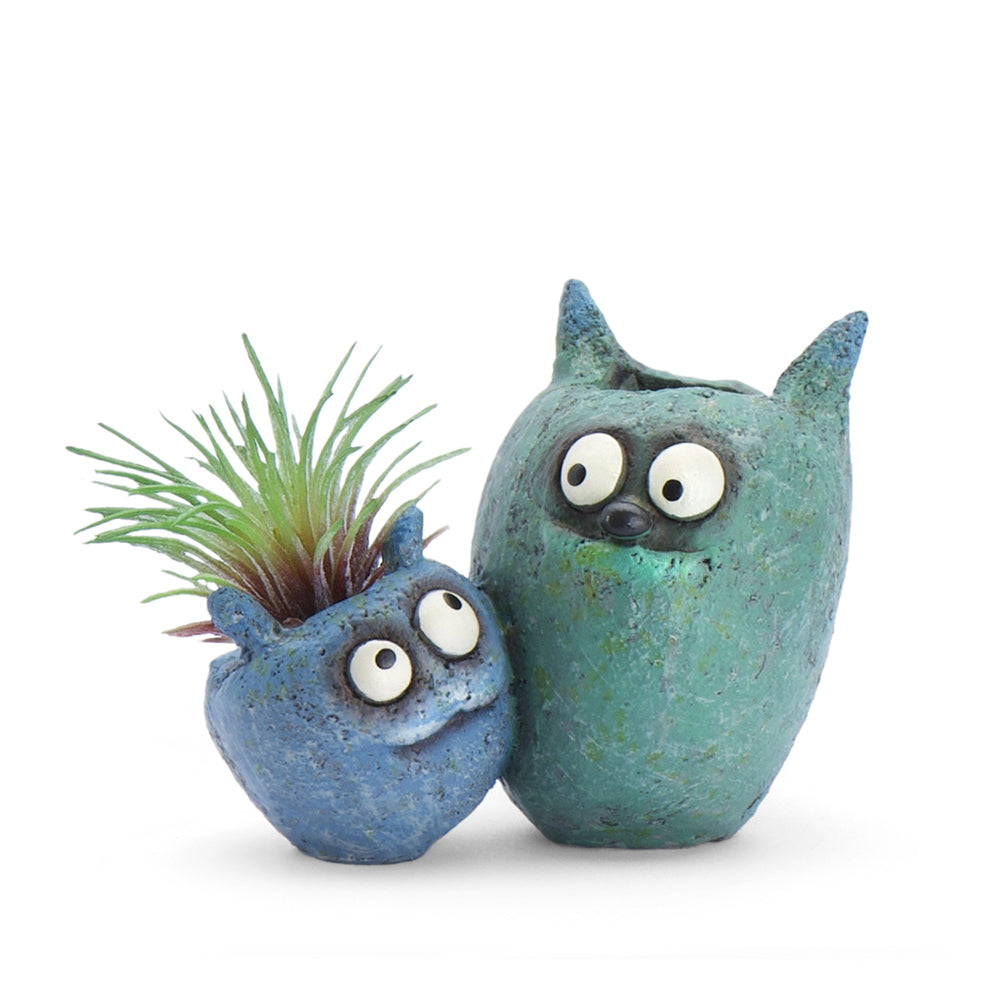 Wingman the Monsters Bloomies Double Planter, Blue & Teal