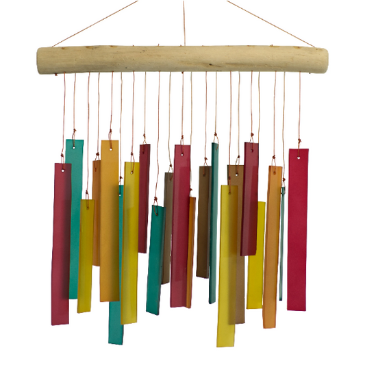 Tumbled Glass Wind Chime - Rectangles Design