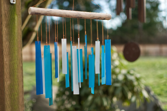 Tumbled Glass Wind Chime - Rectangles Design