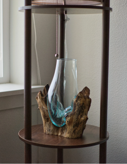 Molten Glass Vase on Gamal Root